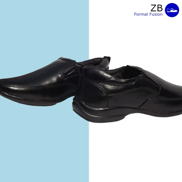 Black Man's leather formal shoes with polished finishing
