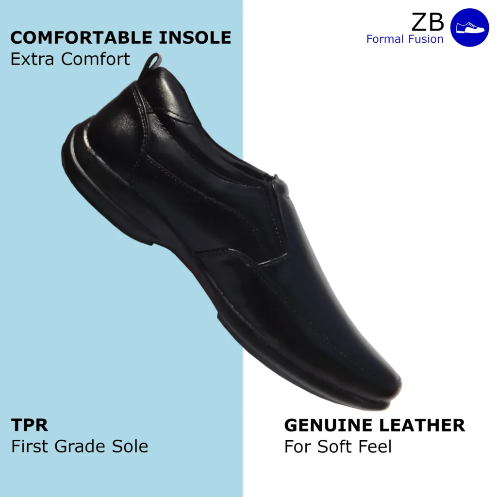 Black Man's leather formal shoes with polished finishing 07