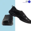Black Man's leather formal shoes with polished finishing