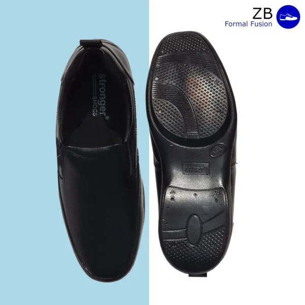 Black Man's leather formal shoes with polished finishing
