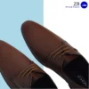 Men's tan formal leather shoes with polished finish and lace-up design