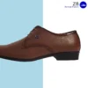 Men's tan formal leather shoes with polished finish and lace-up design